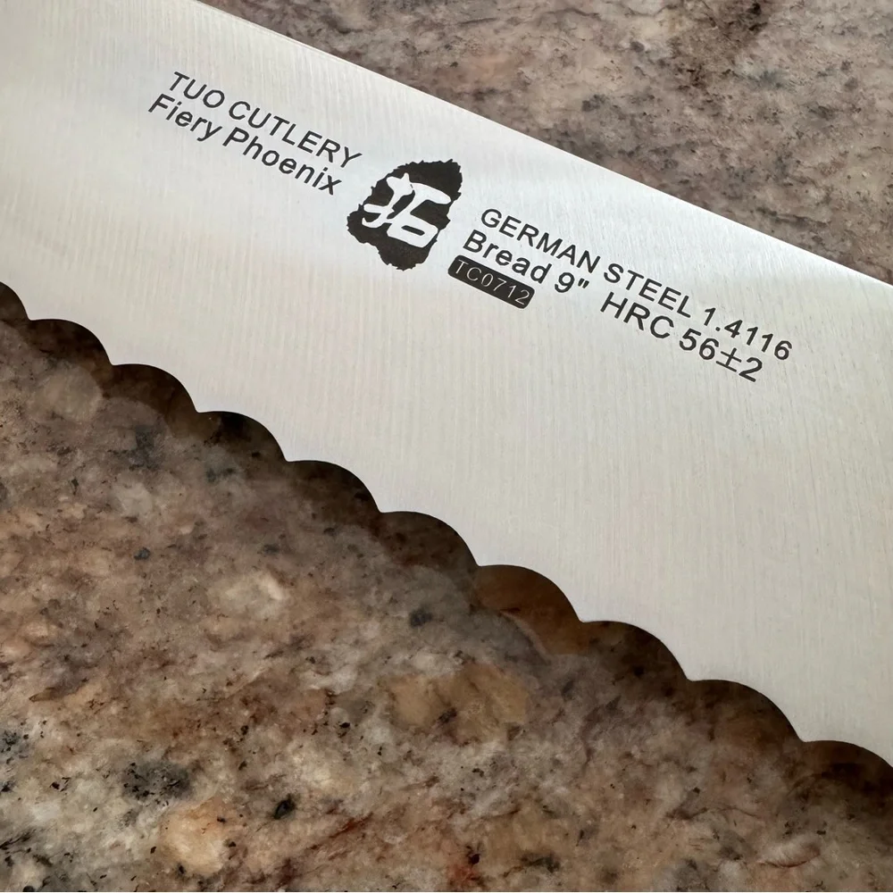 TUO 9” Serrated Bread Knife German Steel Bakery & Kitchen